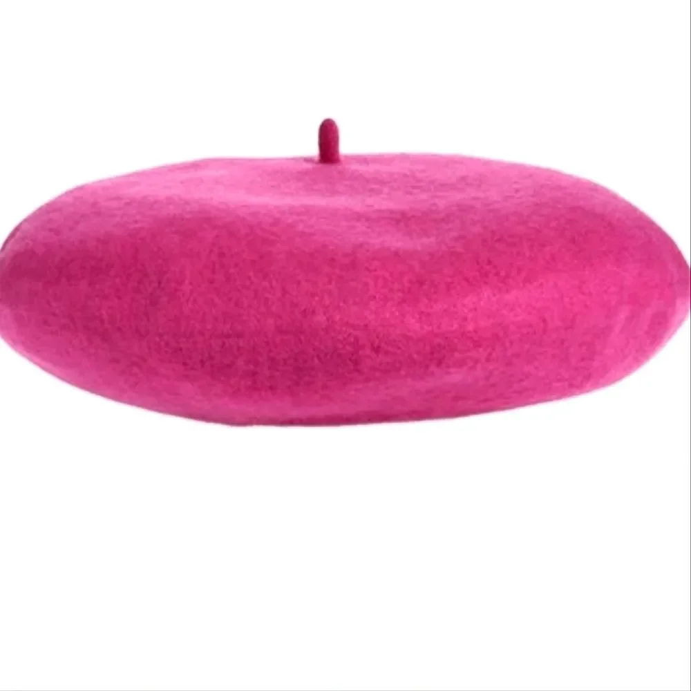 Lele Sadoughi Wool Felt Beret Dahlia Hot Pink Fuschia NWT